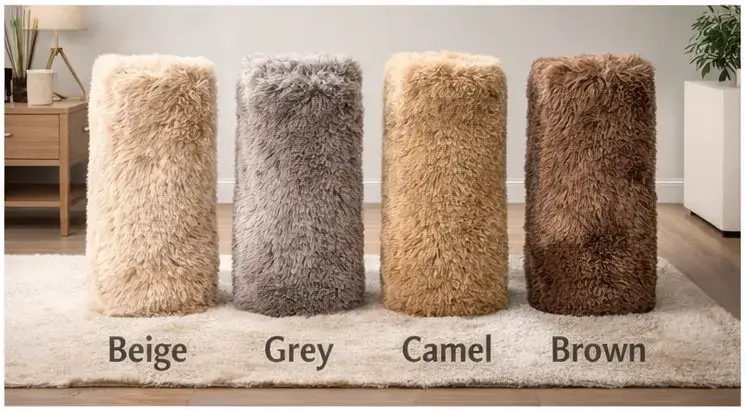 Neutral runner rug colors: beige, grey, camel, and brown shown for home decor matching