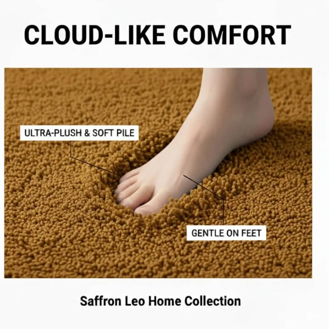 Microfiber Floor Mat (Set of 2) by Saffron Leo (16x24 in) – Quick Dry Anti‑Skid Door Mat | Bathroom Rug — Desert Sand — 16 × 24 in (40 × 60 cm) 4