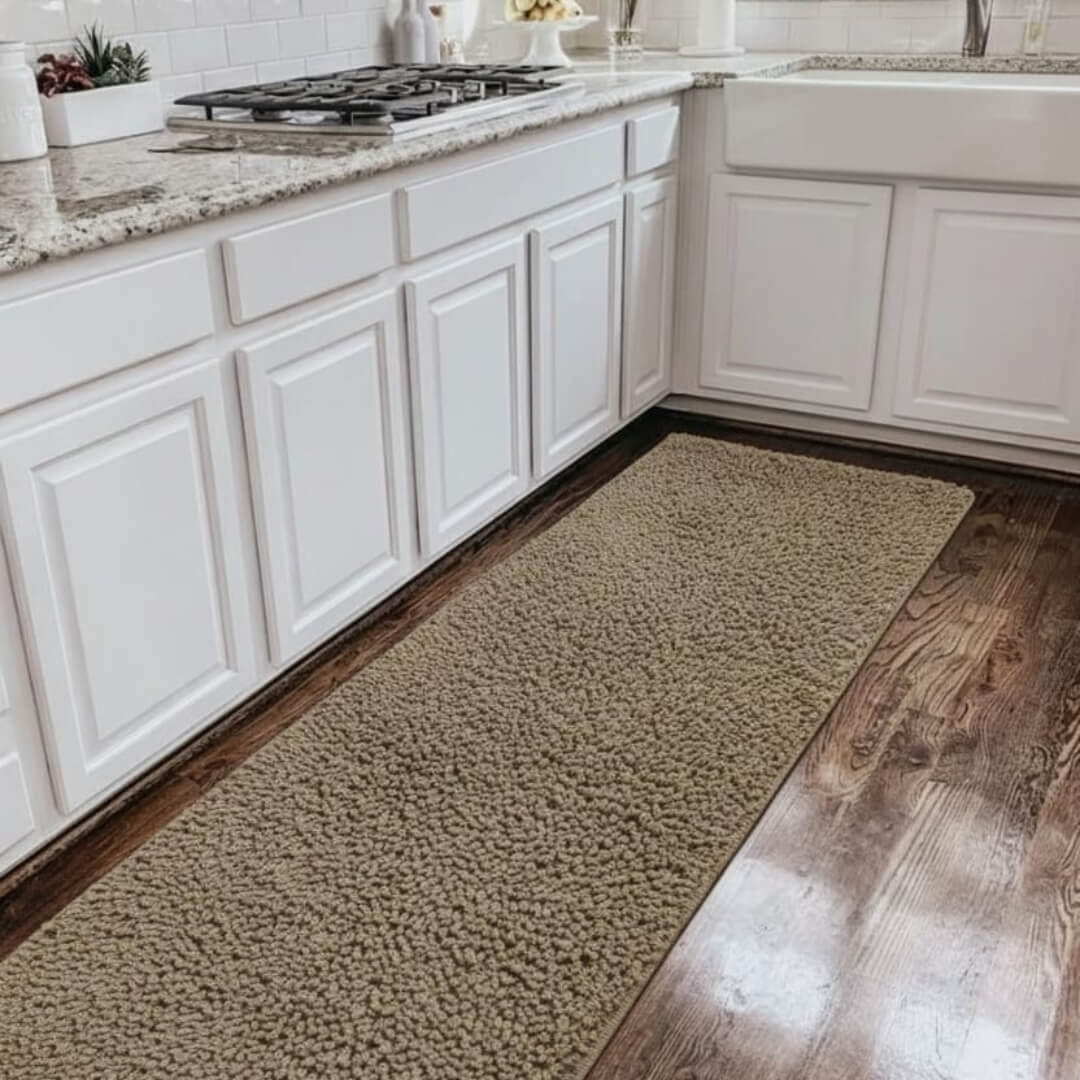 Runner Rug & Floor Mat Combo by Saffron Leo (24x55 + 16x24 in) – Soft Anti‑Skid Bedroom & Bathroom Rugs — Olive Grove — 24 × 55 in 10