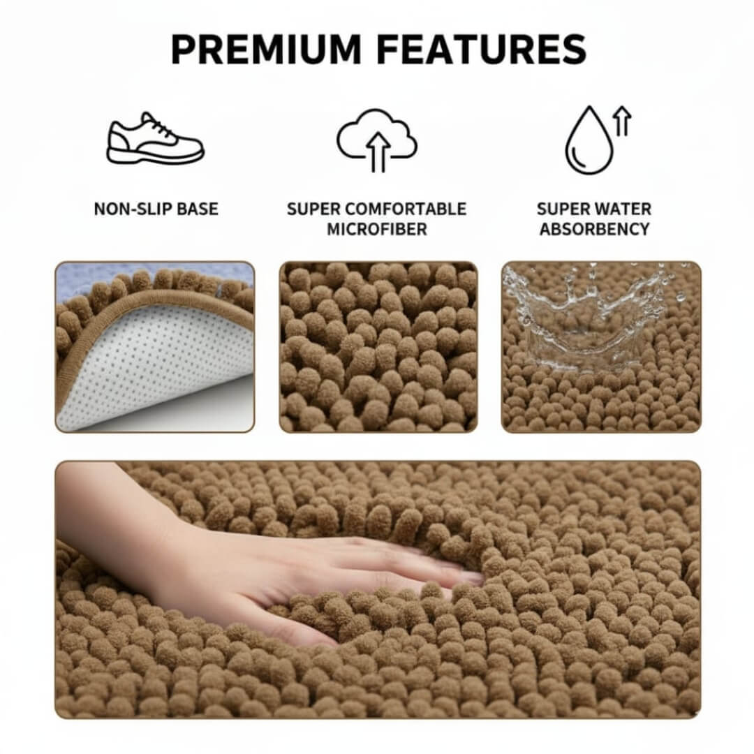 Runner Rug & Floor Mat Combo by Saffron Leo (24x55 + 16x24 in) – Soft Anti‑Skid Bedroom & Bathroom Rugs — Olive Grove — 24 × 55 in 6