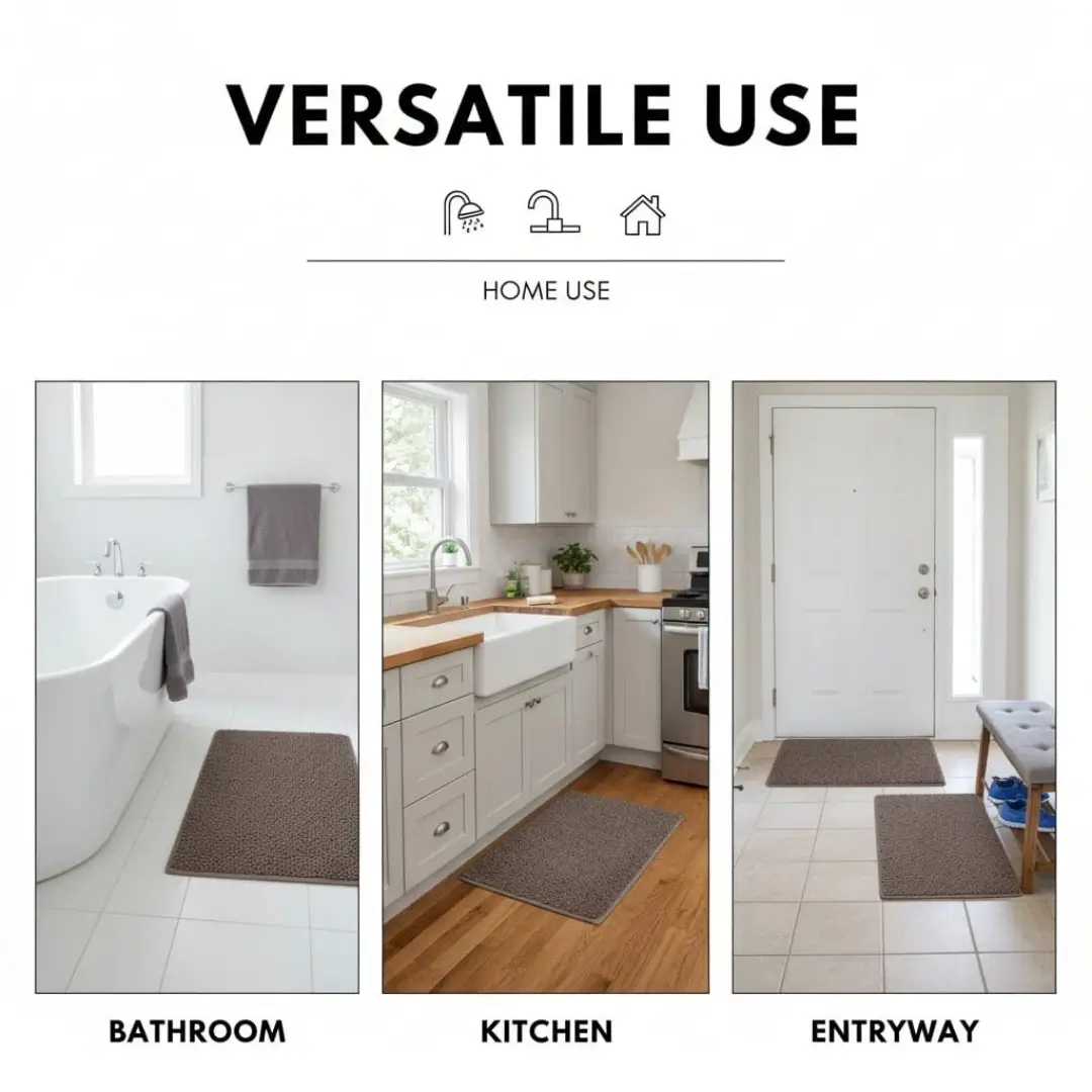 Runner Rug & Floor Mat Combo by Saffron Leo (24x55 + 16x24 in) – Soft Anti‑Skid Bedroom & Bathroom Rugs — Olive Grove — 24 × 55 in 8